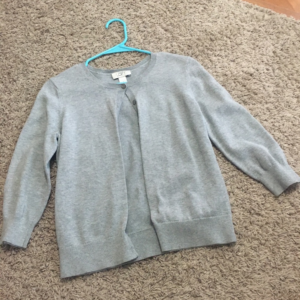 Ann Taylor Loft Button-Up Grey Sweater (used)